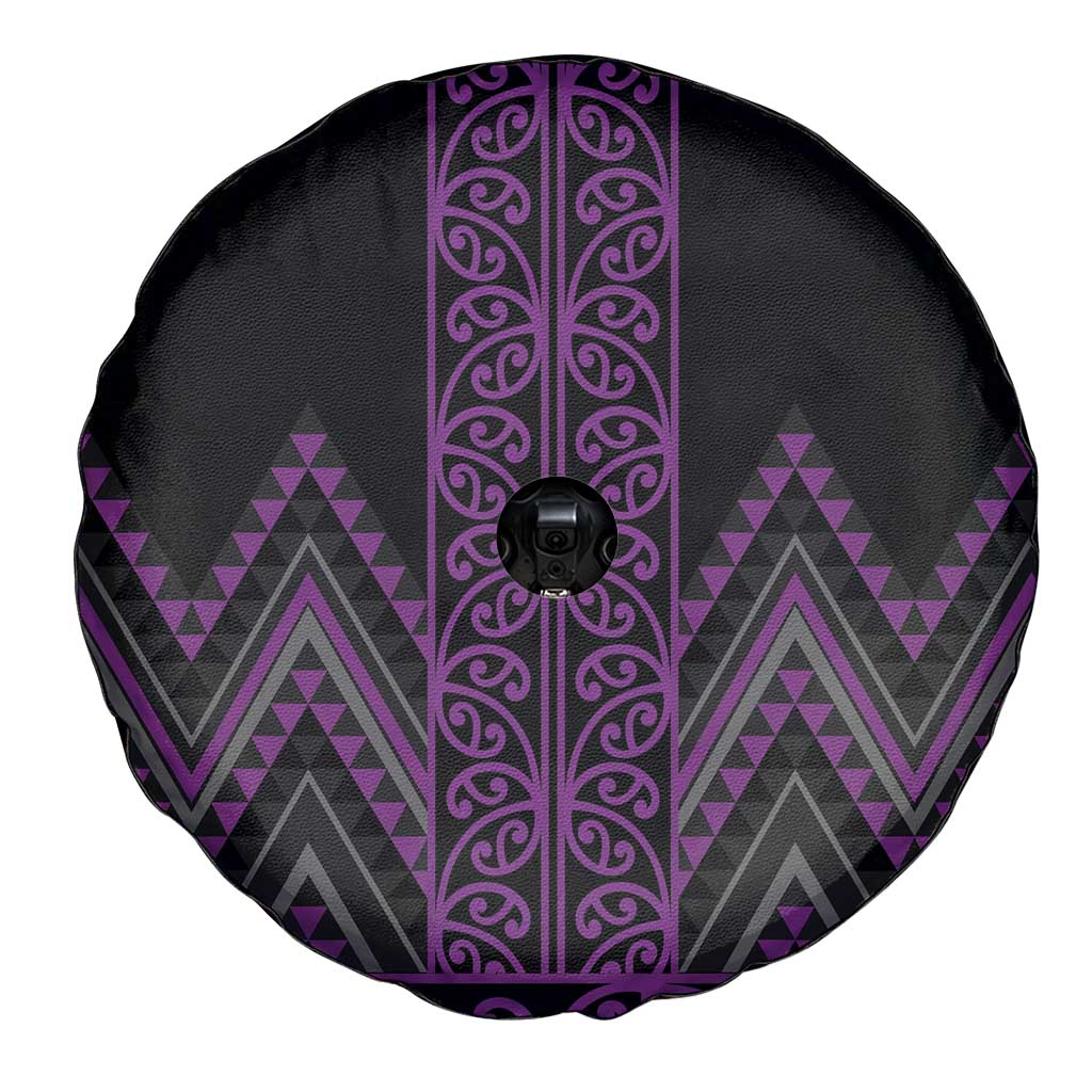 Purple Aotearoa Mangopare Kowhaiwhai and Niho Taniwha Spare Tire Cover Maori New Zealand LT14 - Polynesian Pride