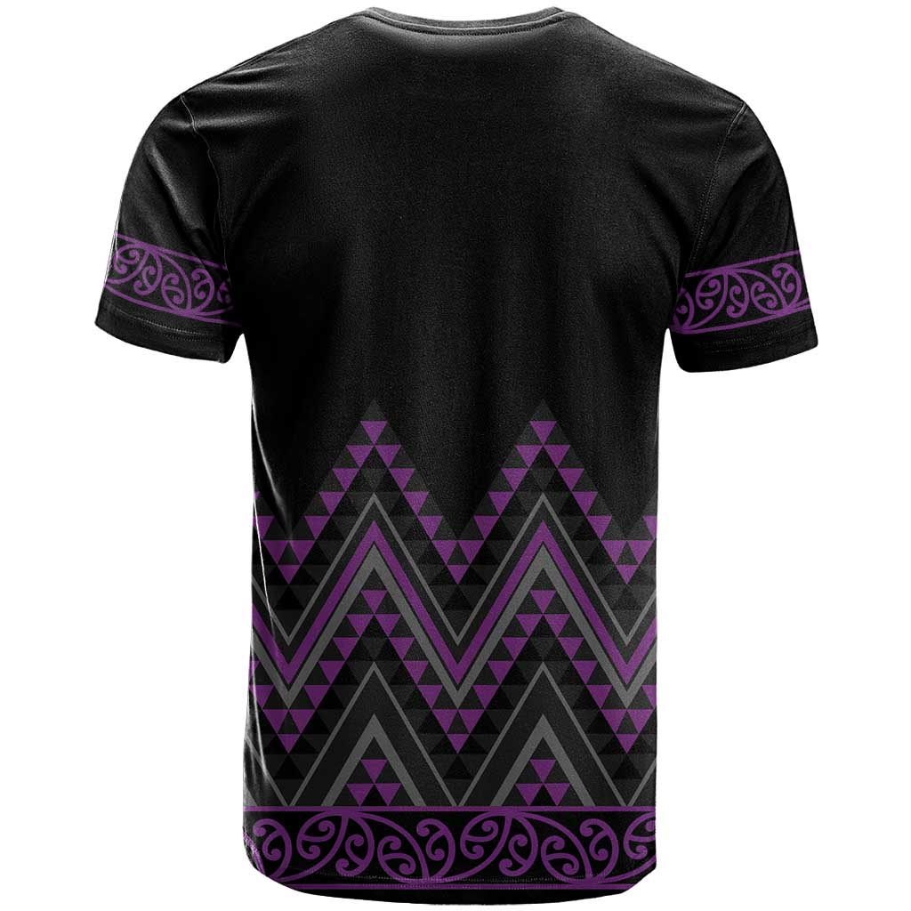 Purple Aotearoa Mangopare Kowhaiwhai and Niho Taniwha T Shirt Maori New Zealand LT14 - Polynesian Pride
