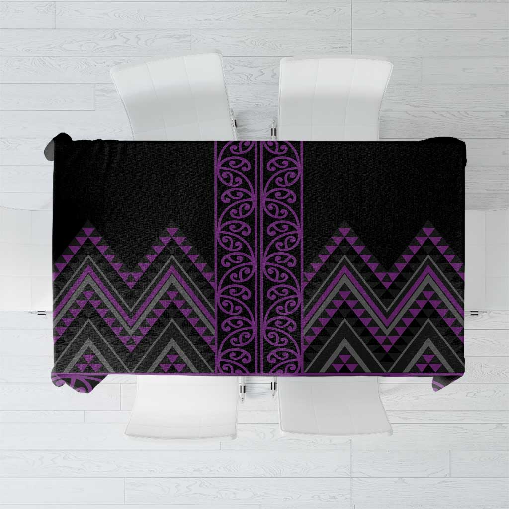 Purple Aotearoa Mangopare Kowhaiwhai and Niho Taniwha Tablecloth Maori New Zealand LT14 Purple - Polynesian Pride