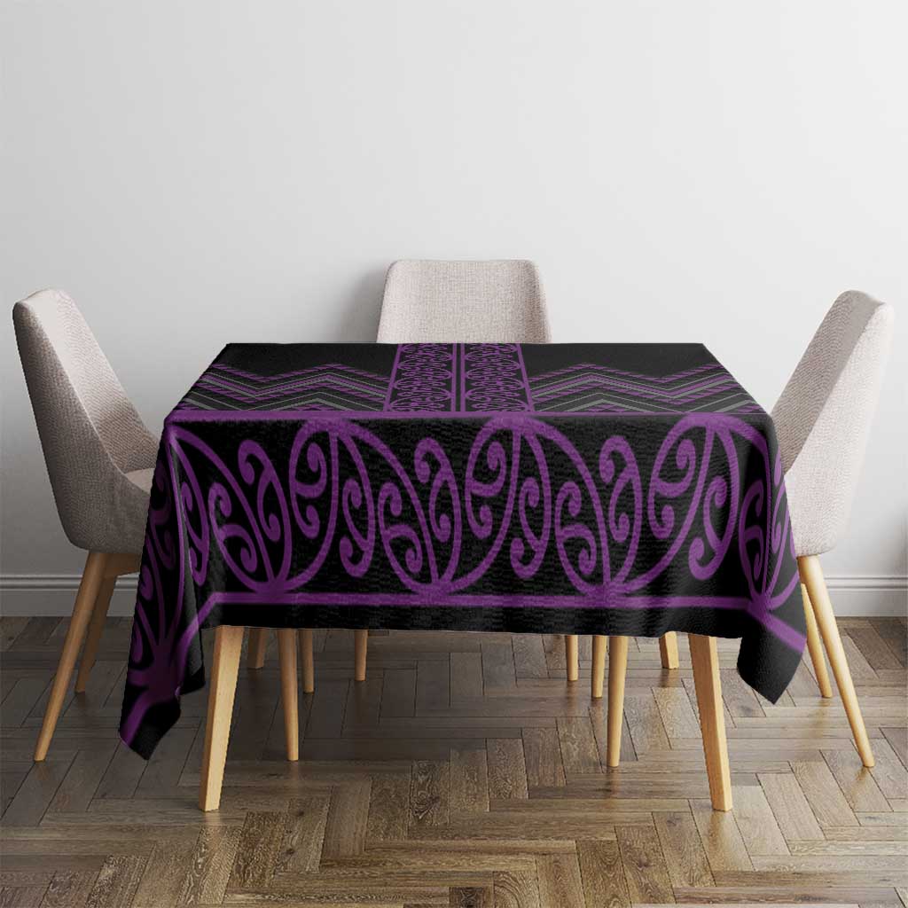 Purple Aotearoa Mangopare Kowhaiwhai and Niho Taniwha Tablecloth Maori New Zealand LT14 - Polynesian Pride