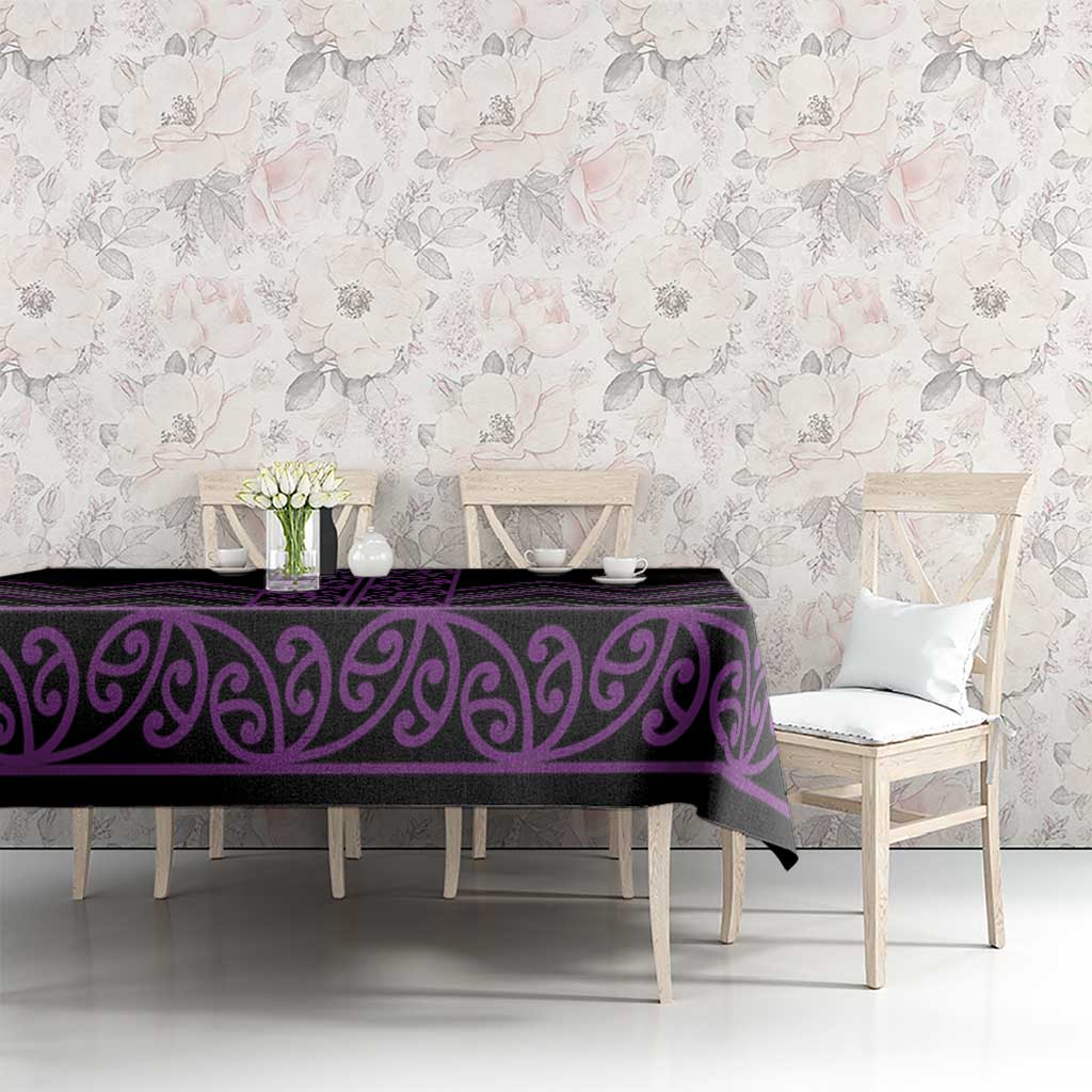 Purple Aotearoa Mangopare Kowhaiwhai and Niho Taniwha Tablecloth Maori New Zealand LT14 - Polynesian Pride