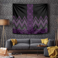 Purple Aotearoa Mangopare Kowhaiwhai and Niho Taniwha Tapestry Maori New Zealand LT14 Purple - Polynesian Pride