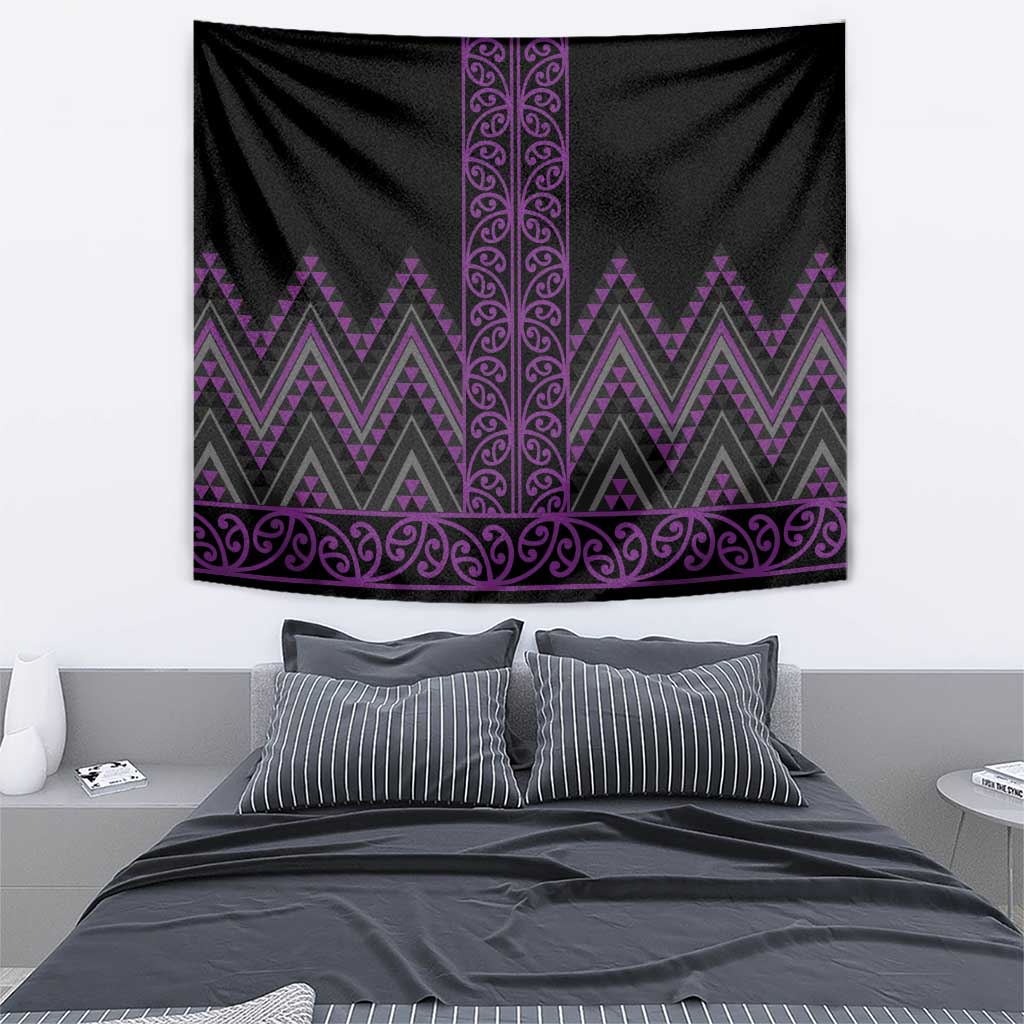 Purple Aotearoa Mangopare Kowhaiwhai and Niho Taniwha Tapestry Maori New Zealand LT14 - Polynesian Pride
