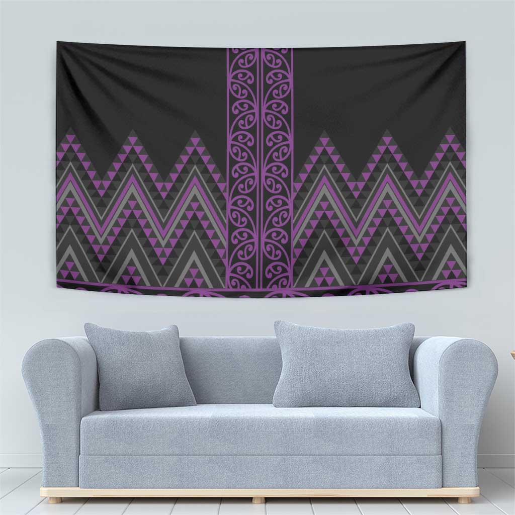 Purple Aotearoa Mangopare Kowhaiwhai and Niho Taniwha Tapestry Maori New Zealand LT14 - Polynesian Pride