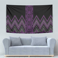 Purple Aotearoa Mangopare Kowhaiwhai and Niho Taniwha Tapestry Maori New Zealand LT14 - Polynesian Pride
