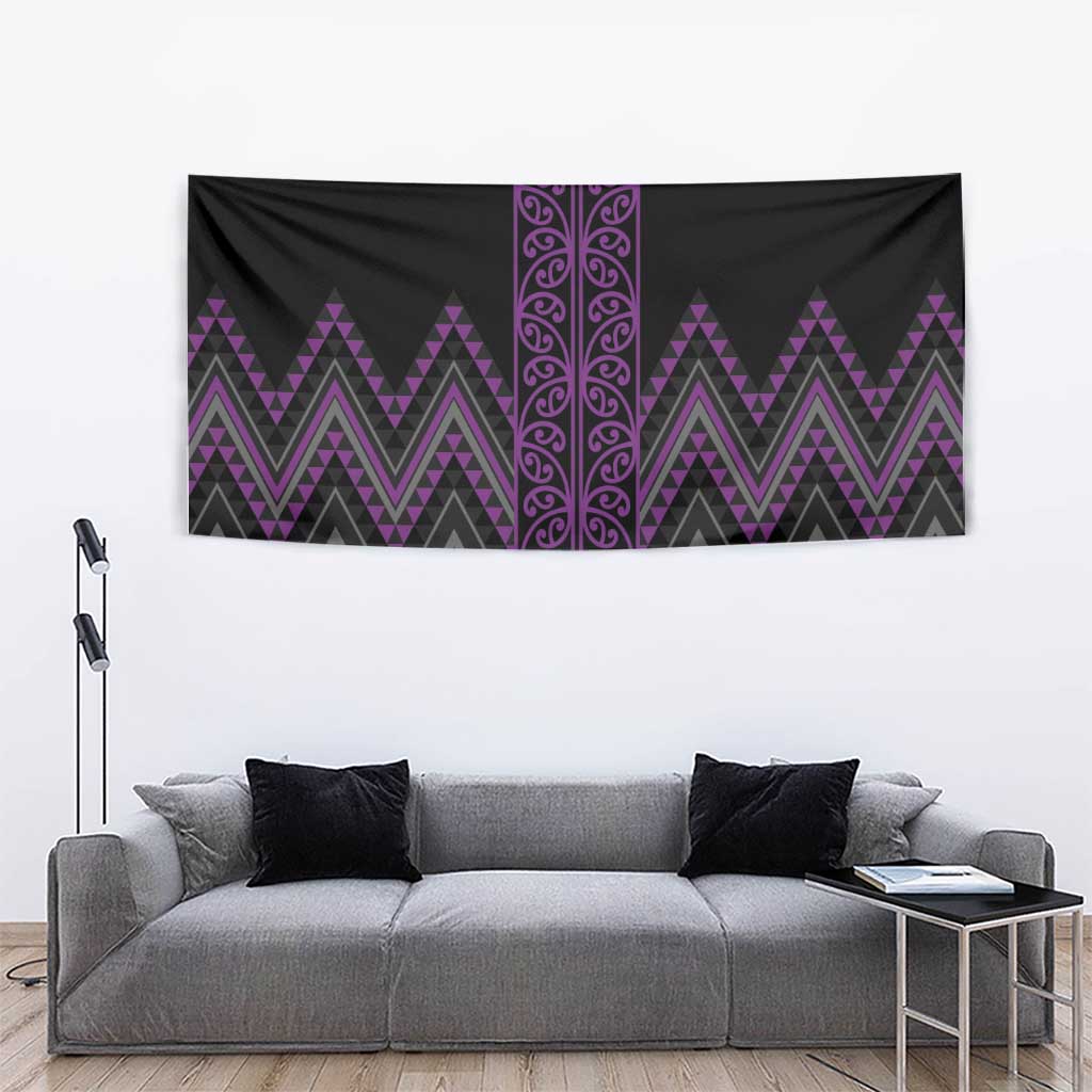 Purple Aotearoa Mangopare Kowhaiwhai and Niho Taniwha Tapestry Maori New Zealand LT14 - Polynesian Pride