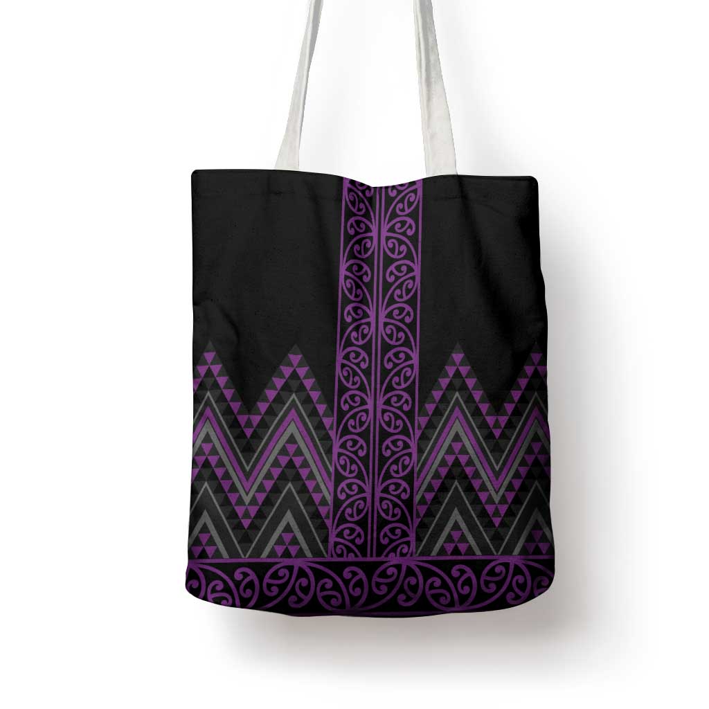 Purple Aotearoa Mangopare Kowhaiwhai Niho Taniwha Tote Bag Maori New Zealand LT14 - Polynesian Pride