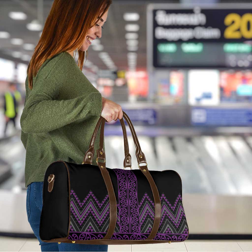 Purple Aotearoa Mangopare Kowhaiwhai Niho Taniwha Travel Bag Maori New Zealand LT14 - Polynesian Pride
