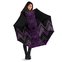 Purple Aotearoa Mangopare Kowhaiwhai Niho Taniwha Umbrella Maori New Zealand LT14 - Polynesian Pride