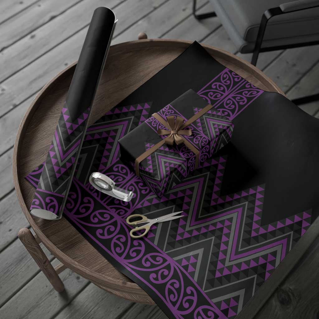 Purple Aotearoa Mangopare Kowhaiwhai and Niho Taniwha Wrapping Paper Maori New Zealand LT14 - Polynesian Pride