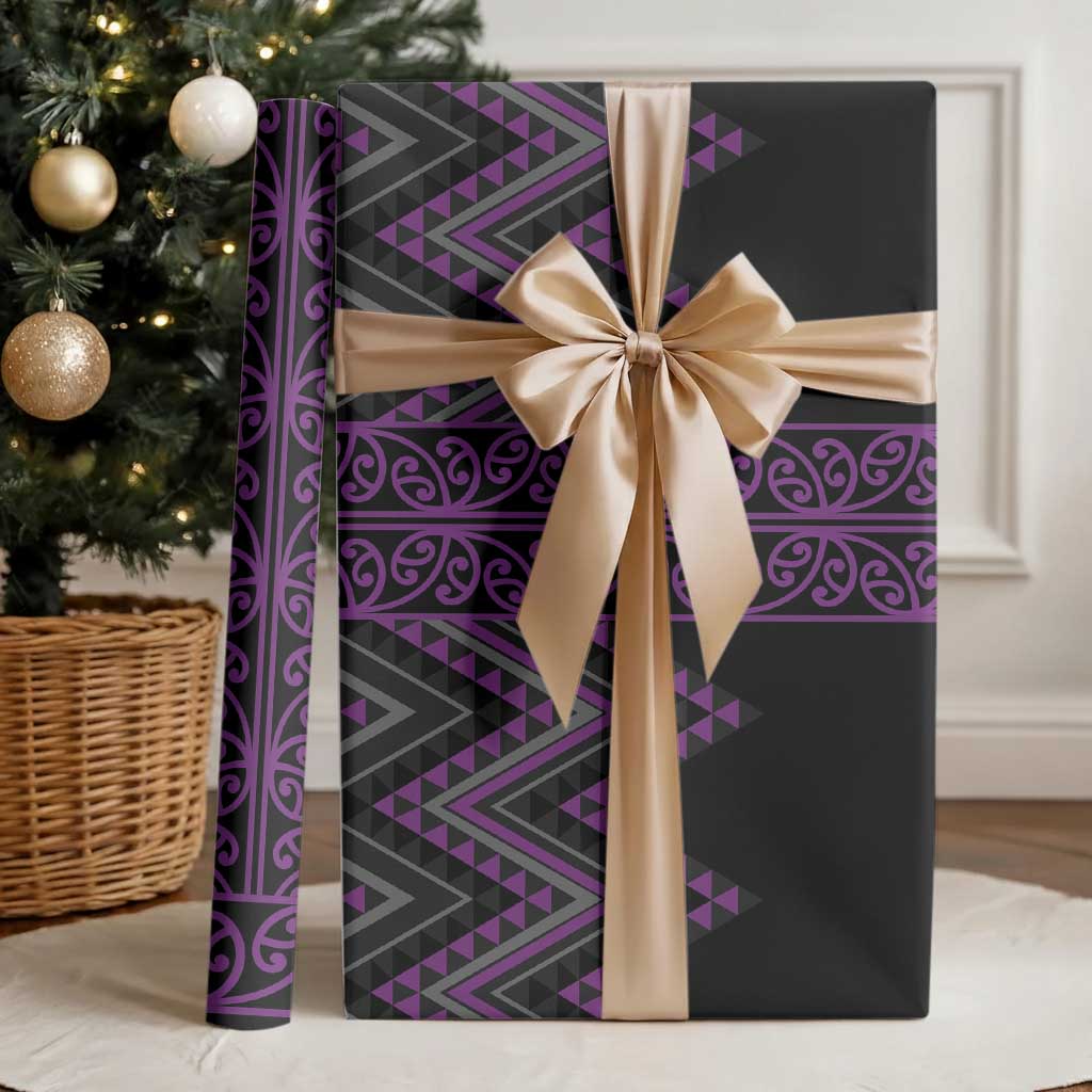 Purple Aotearoa Mangopare Kowhaiwhai and Niho Taniwha Wrapping Paper Maori New Zealand LT14 - Polynesian Pride