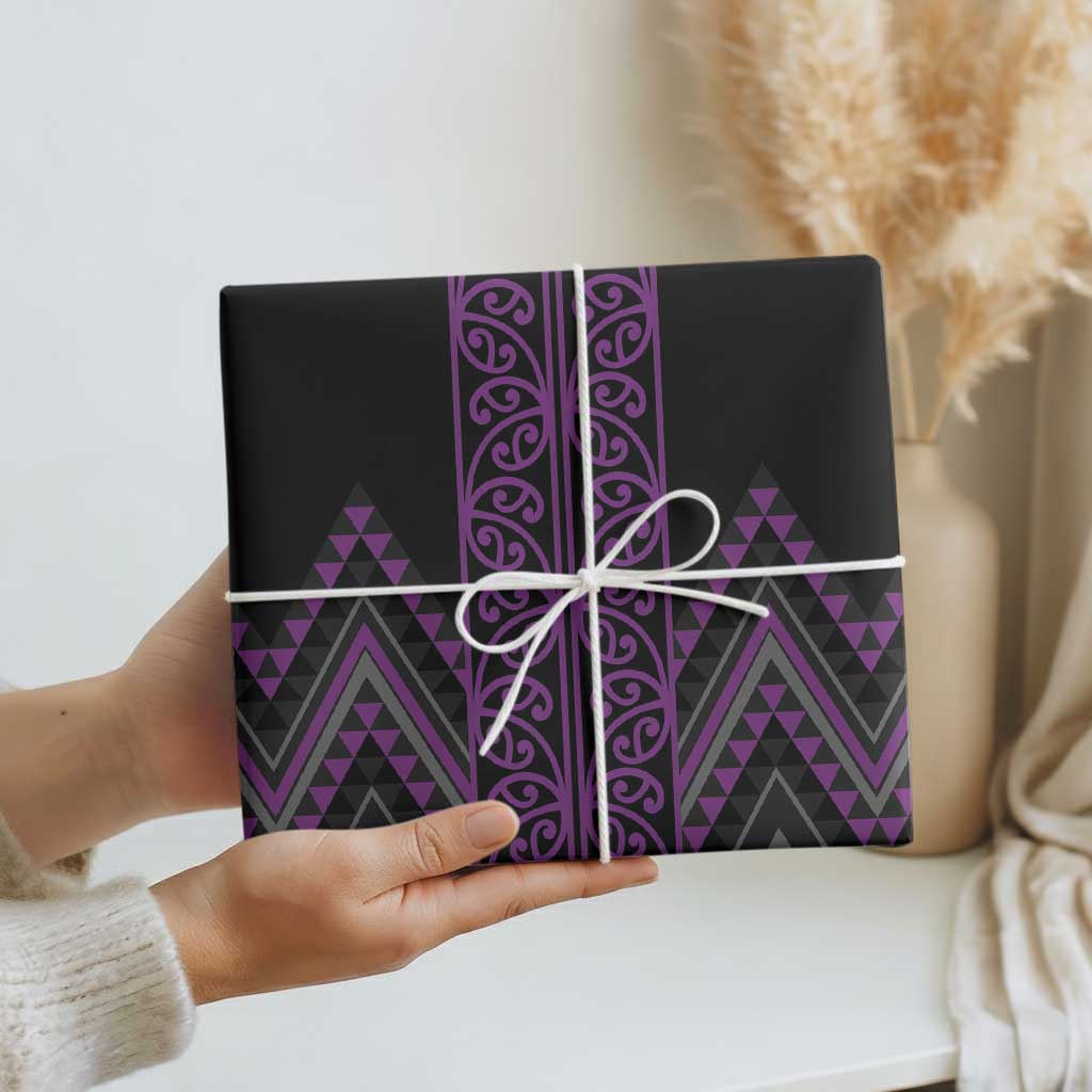Purple Aotearoa Mangopare Kowhaiwhai and Niho Taniwha Wrapping Paper Maori New Zealand LT14 - Polynesian Pride