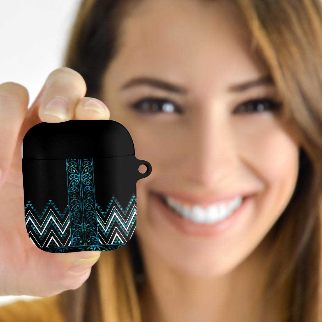 Paua Shell Aotearoa Mangopare Kowhaiwhai Niho Taniwha AirPods Case Maori New Zealand LT14 - Polynesian Pride