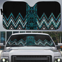 Paua Shell Aotearoa Mangopare Kowhaiwhai Niho Taniwha Auto Sun Shade Maori New Zealand LT14 Turquoise - Polynesian Pride