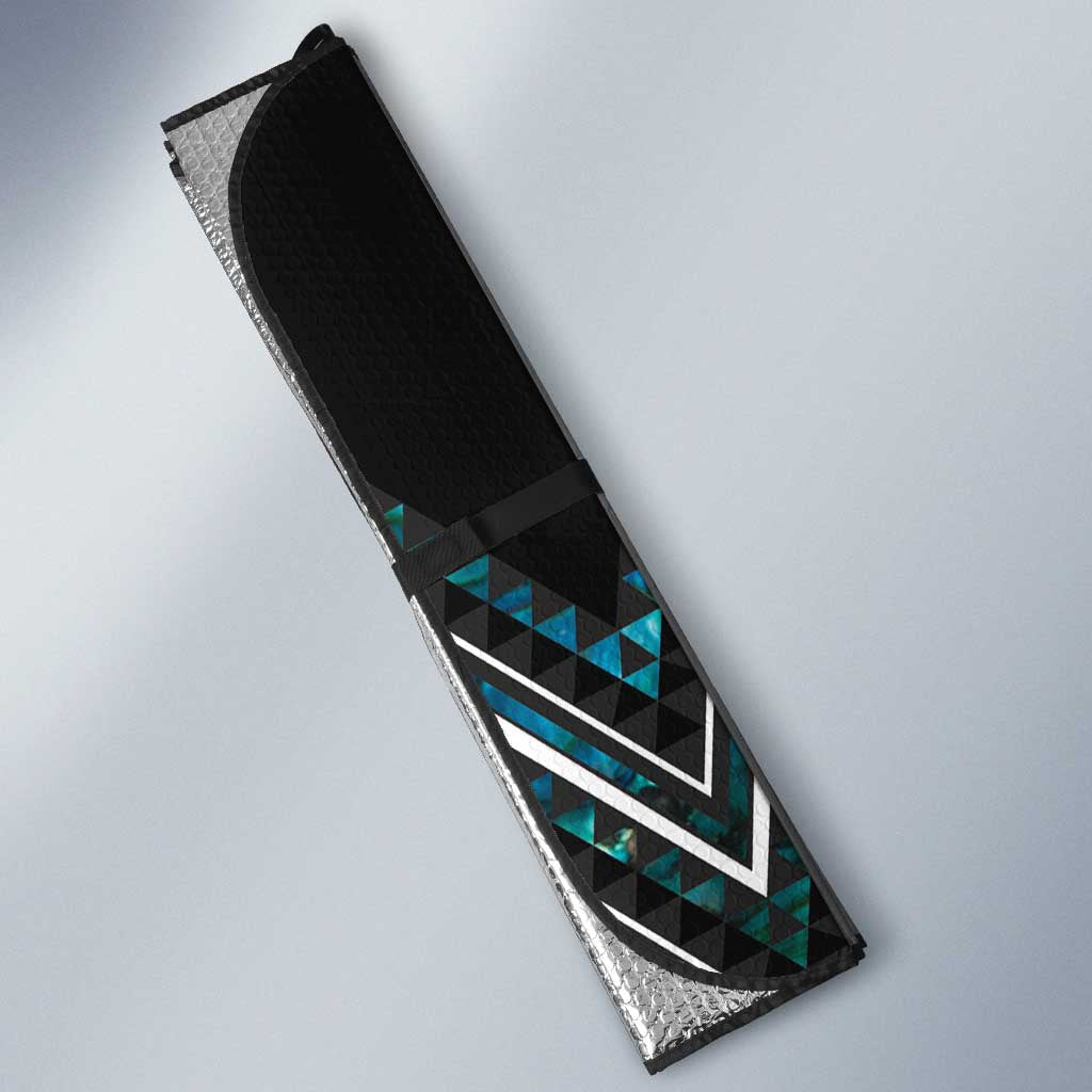 Paua Shell Aotearoa Mangopare Kowhaiwhai Niho Taniwha Auto Sun Shade Maori New Zealand LT14 - Polynesian Pride