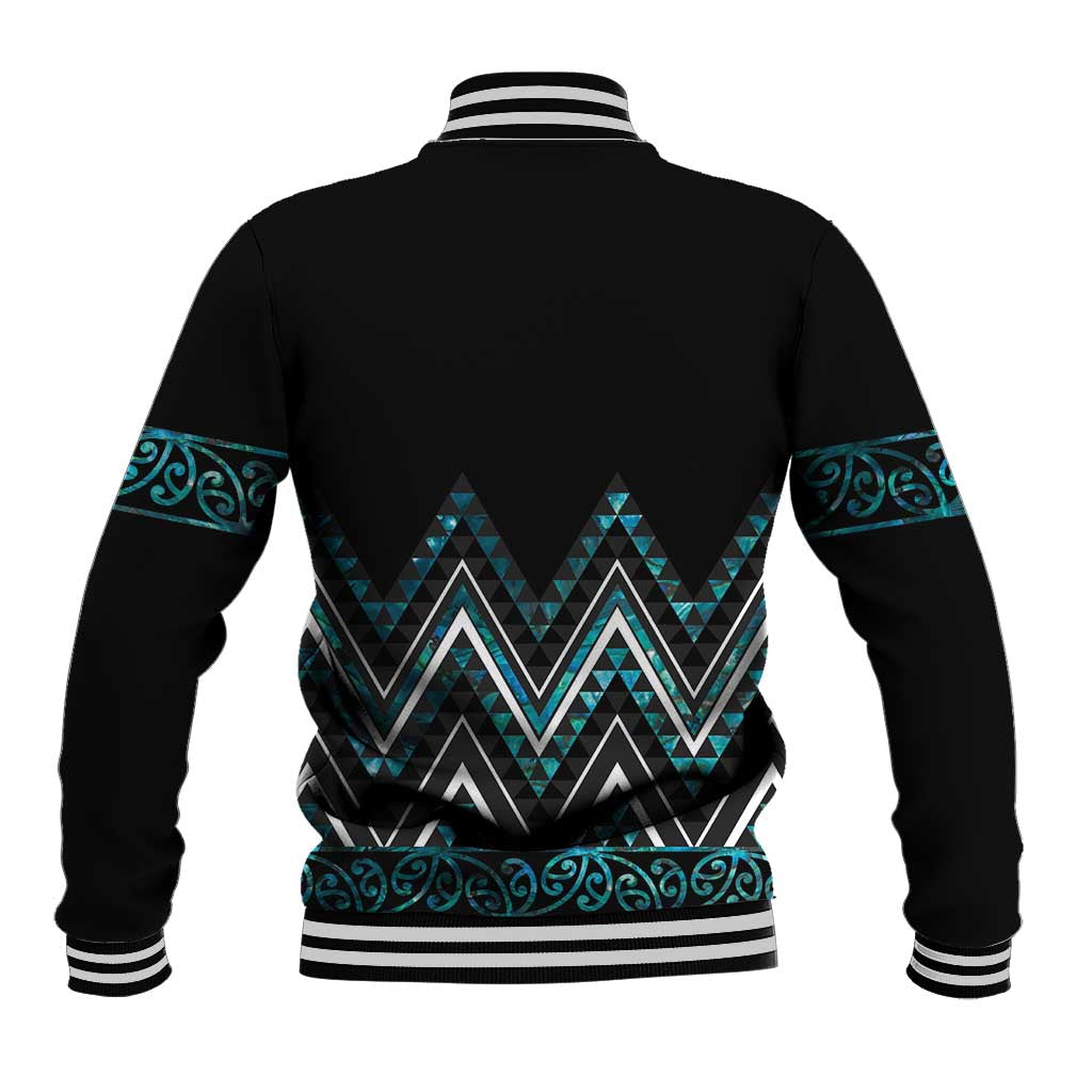 Paua Shell Aotearoa Mangopare Kowhaiwhai and Niho Taniwha Baseball Jacket Maori New Zealand LT14 - Polynesian Pride