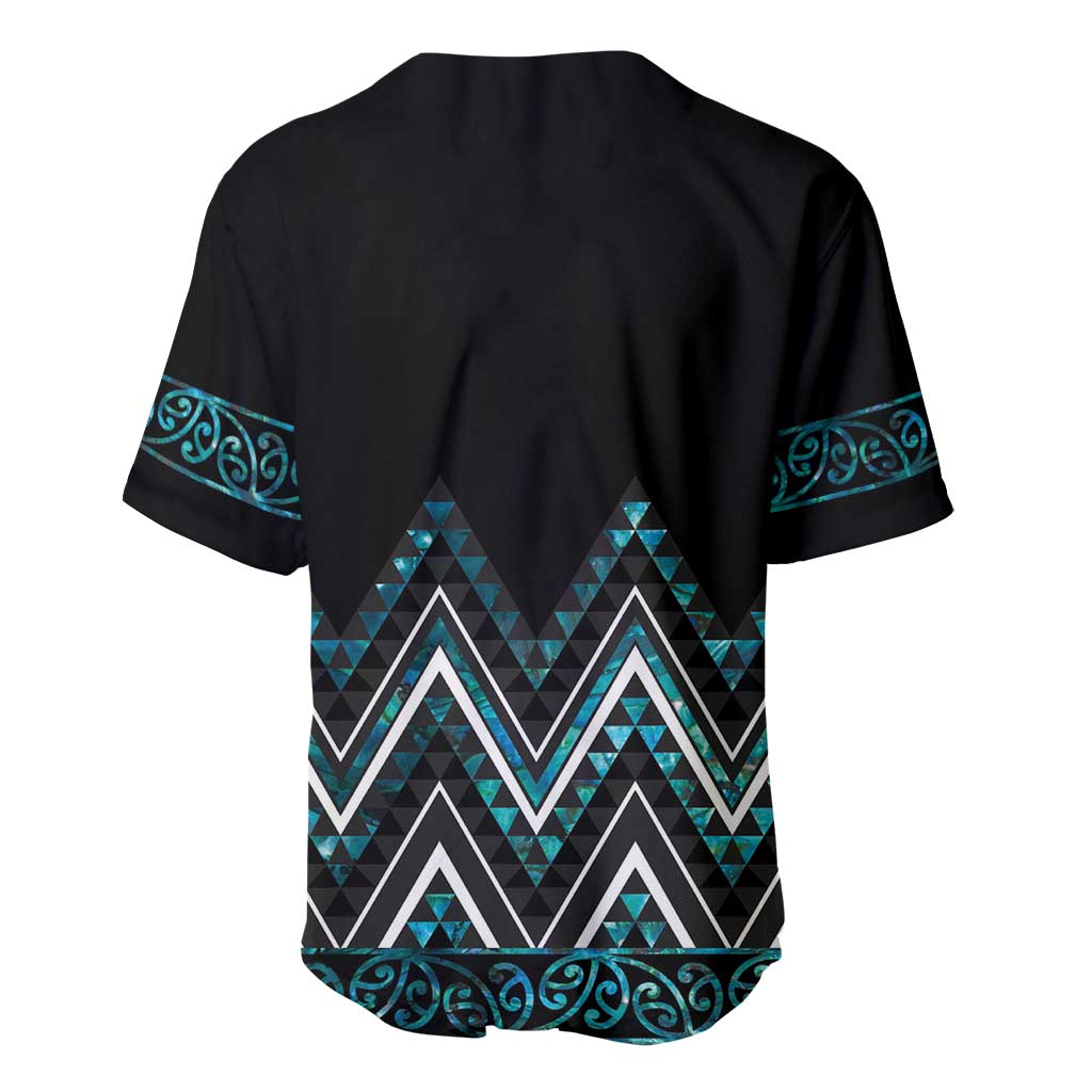 Paua Shell Aotearoa Mangopare Kowhaiwhai and Niho Taniwha Baseball Jersey Maori New Zealand LT14 - Polynesian Pride