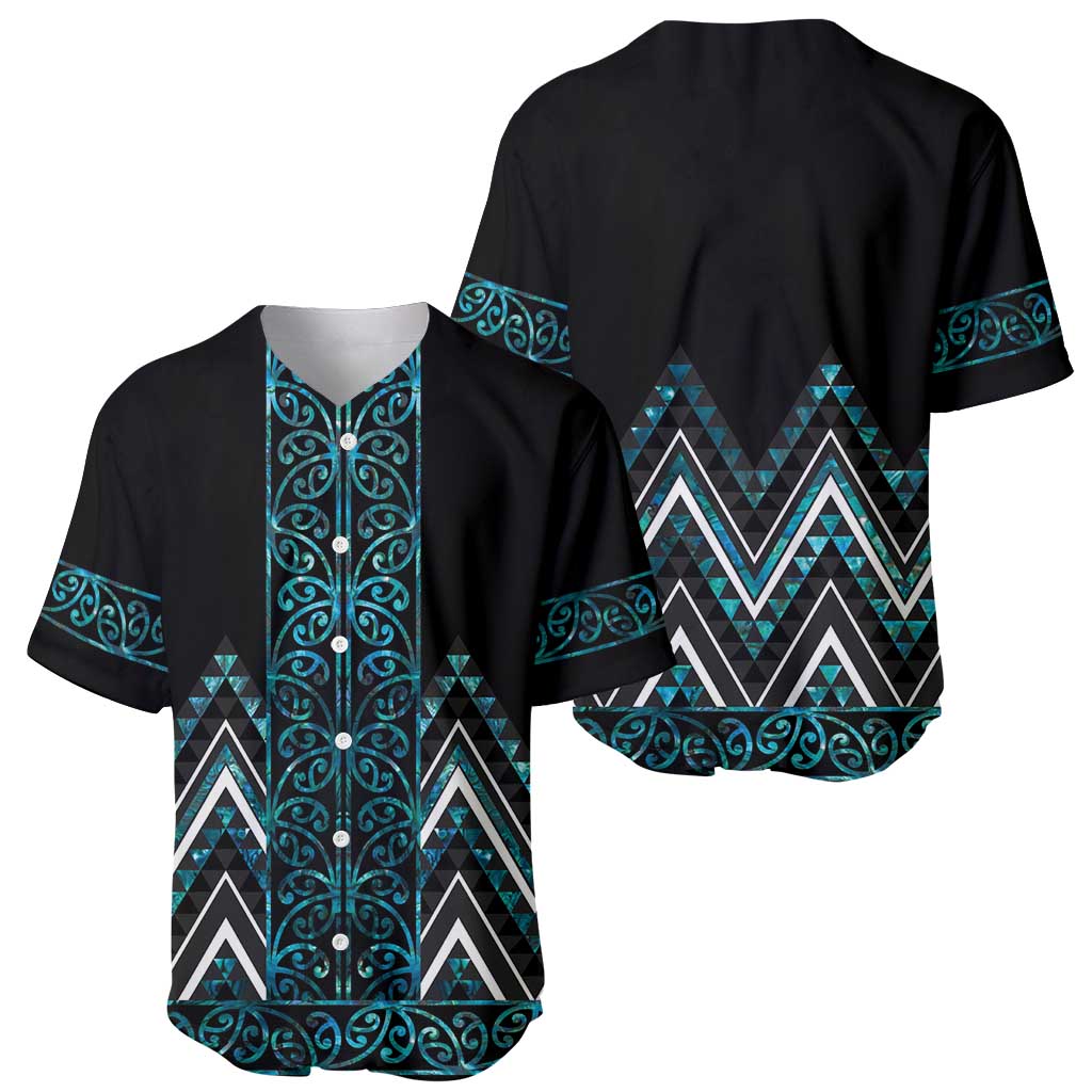 Paua Shell Aotearoa Mangopare Kowhaiwhai and Niho Taniwha Baseball Jersey Maori New Zealand LT14 - Polynesian Pride