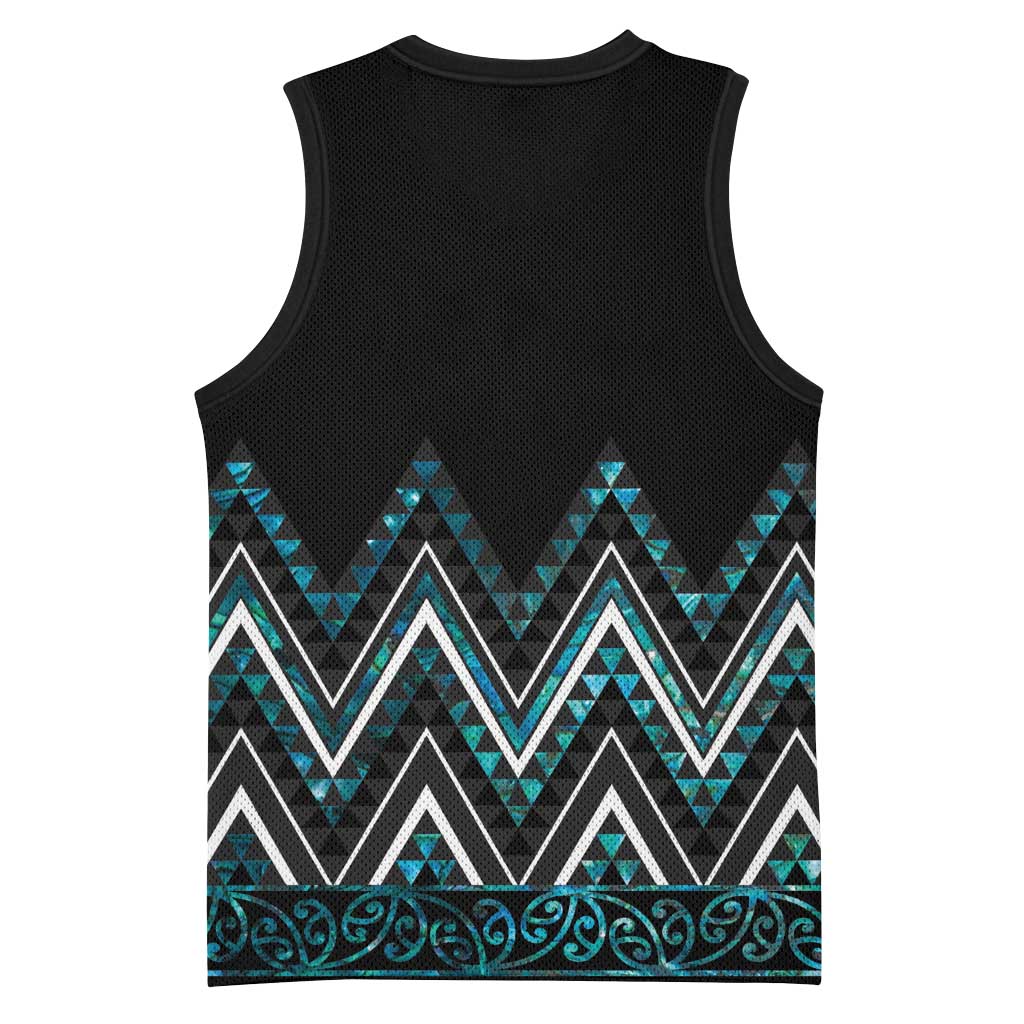 Paua Shell Aotearoa Mangopare Kowhaiwhai Niho Taniwha Basketball Jersey Maori New Zealand LT14 - Polynesian Pride