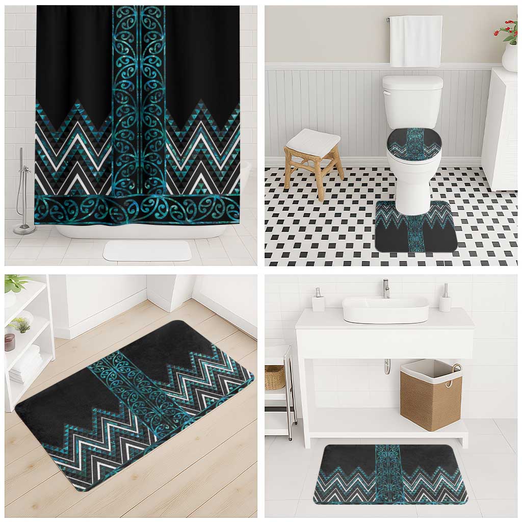 Paua Shell Aotearoa Mangopare Kowhaiwhai Niho Taniwha Bathroom Set Maori New Zealand LT14 - Polynesian Pride