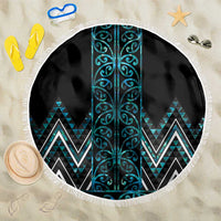 Paua Shell Aotearoa Mangopare Kowhaiwhai and Niho Taniwha Beach Blanket Maori New Zealand LT14 One Size 150cm Turquoise - Polynesian Pride