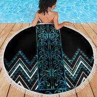 Paua Shell Aotearoa Mangopare Kowhaiwhai and Niho Taniwha Beach Blanket Maori New Zealand LT14 - Polynesian Pride