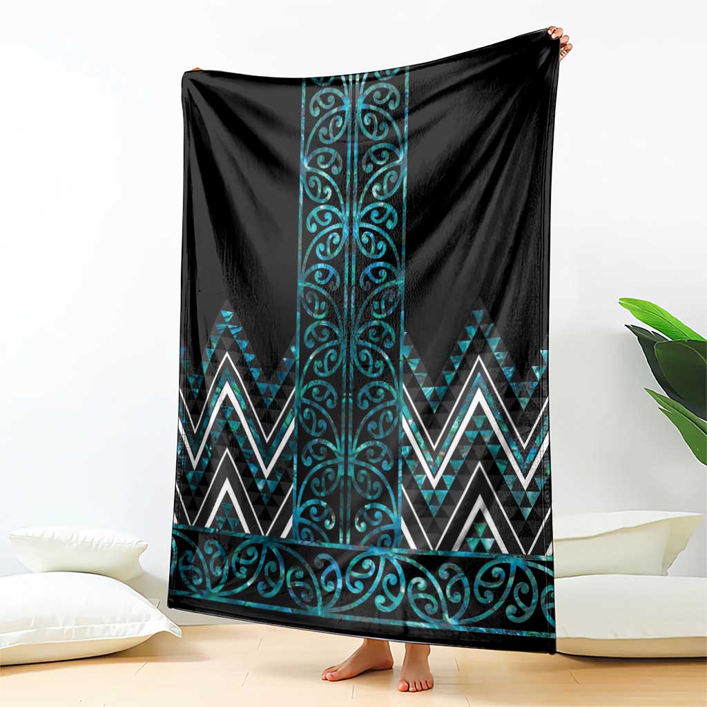 Paua Shell Aotearoa Mangopare Kowhaiwhai and Niho Taniwha Blanket Maori New Zealand LT14 - Polynesian Pride