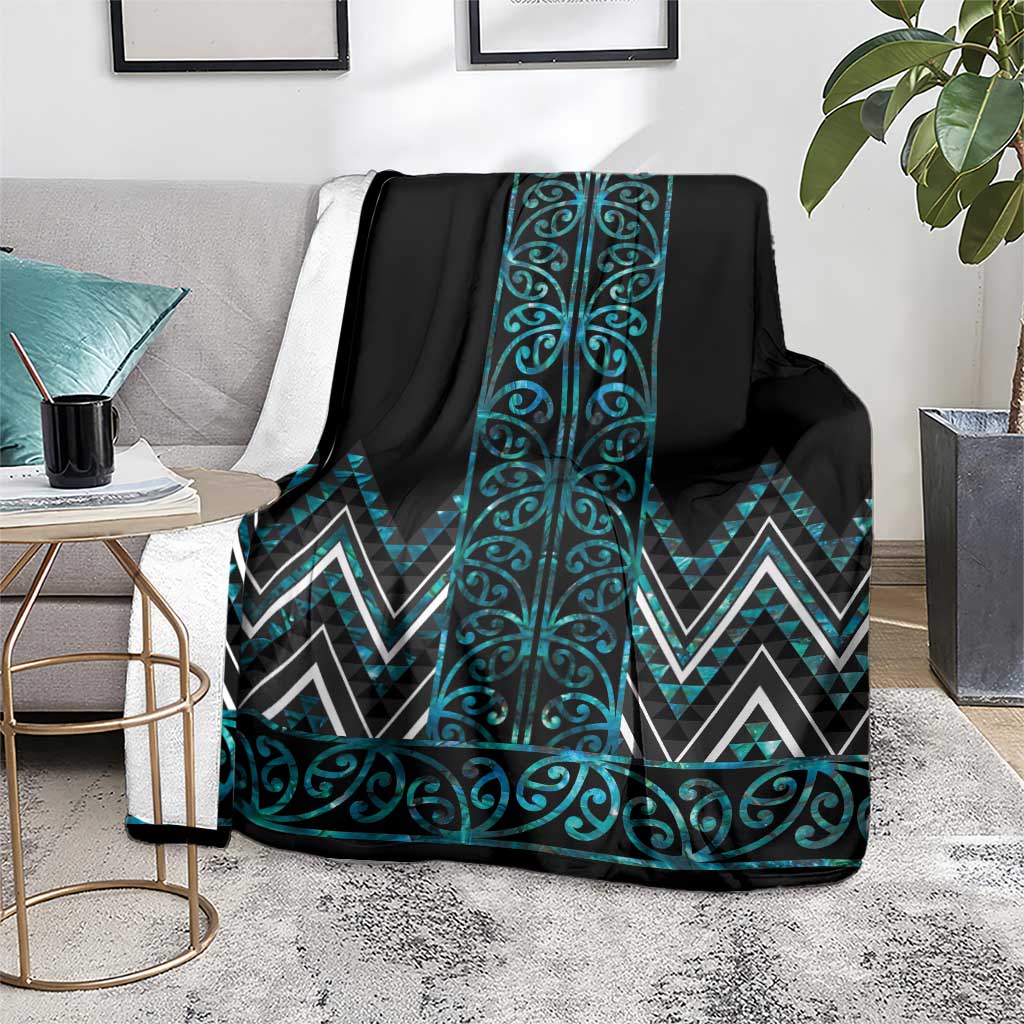 Paua Shell Aotearoa Mangopare Kowhaiwhai and Niho Taniwha Blanket Maori New Zealand LT14 - Polynesian Pride