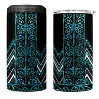 Paua Shell Aotearoa Mangopare Kowhaiwhai and Niho Taniwha 4 in 1 Can Cooler Tumbler Maori New Zealand LT14 One Size: 16 oz Turquoise - Polynesian Pride