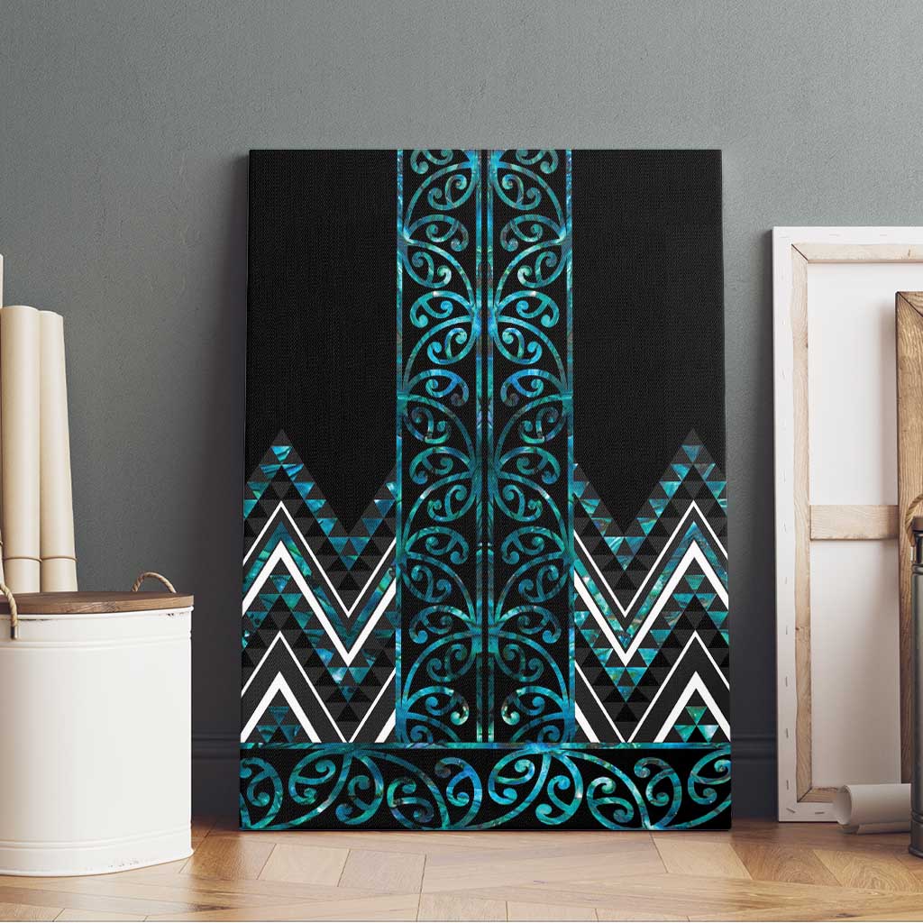 Paua Shell Aotearoa Mangopare Kowhaiwhai and Niho Taniwha Canvas Wall Art Maori New Zealand LT14 - Polynesian Pride