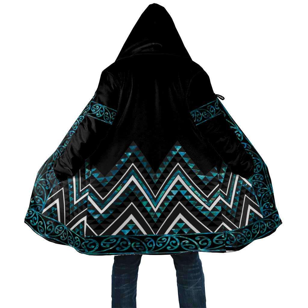 Paua Shell Aotearoa Mangopare Kowhaiwhai Niho Taniwha Cloak Maori New Zealand LT14 Unisex Turquoise - Polynesian Pride
