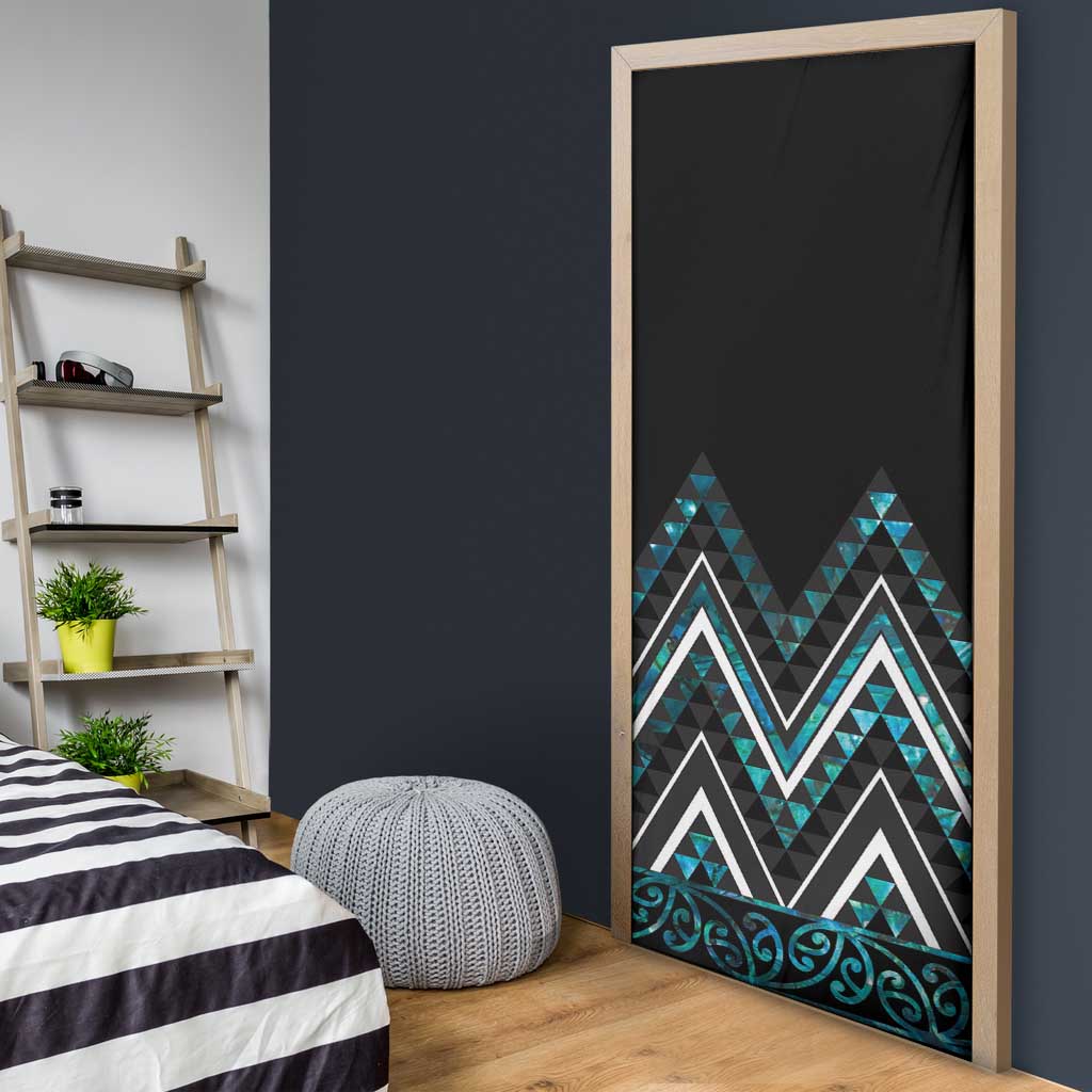 Paua Shell Aotearoa Mangopare Kowhaiwhai Niho Taniwha Door Cover Maori New Zealand LT14 - Polynesian Pride