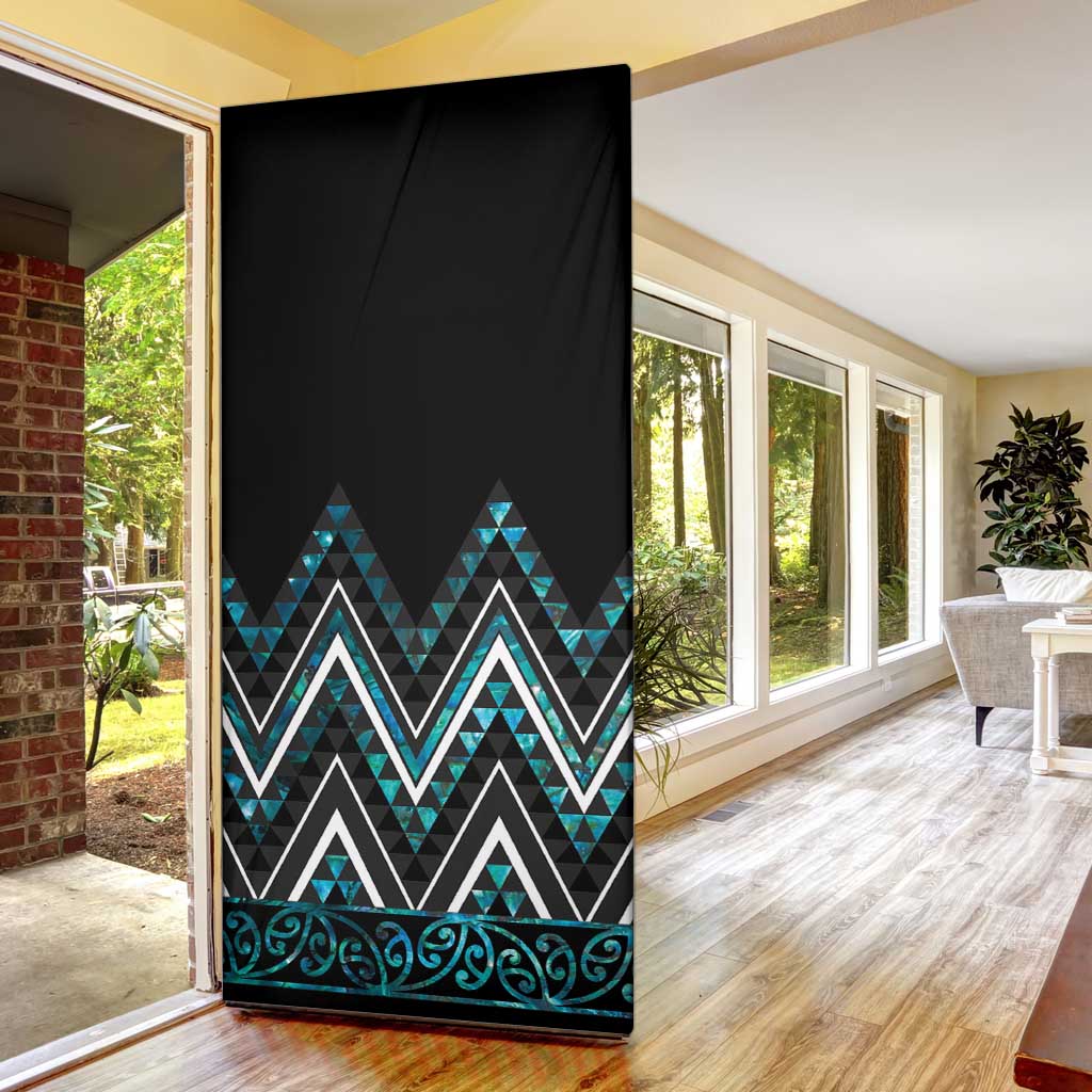 Paua Shell Aotearoa Mangopare Kowhaiwhai Niho Taniwha Door Cover Maori New Zealand LT14 - Polynesian Pride