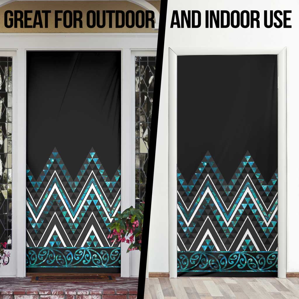 Paua Shell Aotearoa Mangopare Kowhaiwhai Niho Taniwha Door Cover Maori New Zealand LT14 - Polynesian Pride