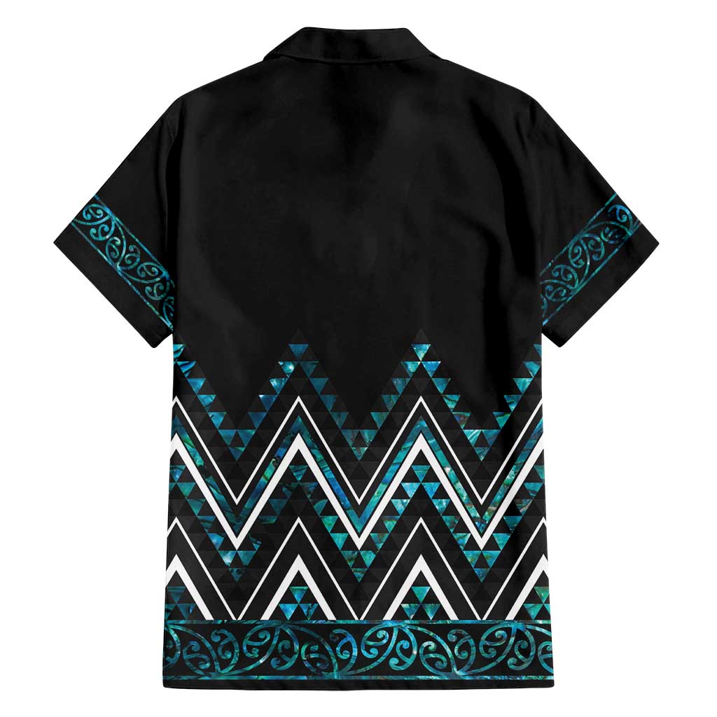 Paua Shell Aotearoa Mangopare Kowhaiwhai and Niho Taniwha Family Matching Off Shoulder Short Dress and Hawaiian Shirt Maori New Zealand LT14 - Polynesian Pride