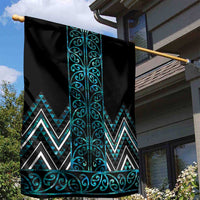 Paua Shell Aotearoa Mangopare Kowhaiwhai and Niho Taniwha Garden Flag Maori New Zealand LT14 - Polynesian Pride