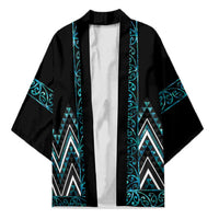 Paua Shell Aotearoa Mangopare Kowhaiwhai Niho Taniwha Kimono Maori New Zealand LT14 Unisex Turquoise - Polynesian Pride