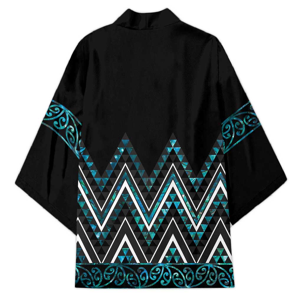 Paua Shell Aotearoa Mangopare Kowhaiwhai Niho Taniwha Kimono Maori New Zealand LT14 - Polynesian Pride