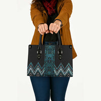 Paua Shell Aotearoa Mangopare Kowhaiwhai Niho Taniwha Leather Bag Maori New Zealand LT14 - Polynesian Pride