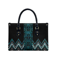 Paua Shell Aotearoa Mangopare Kowhaiwhai Niho Taniwha Leather Bag Maori New Zealand LT14 - Polynesian Pride
