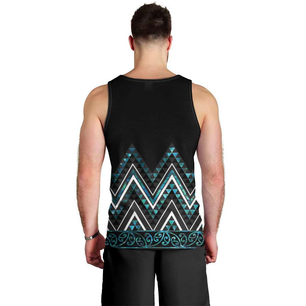 Paua Shell Aotearoa Mangopare Kowhaiwhai and Niho Taniwha Men Tank Top Maori New Zealand LT14 - Polynesian Pride
