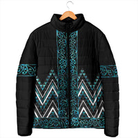 Paua Shell Aotearoa Mangopare Kowhaiwhai Niho Taniwha Padded Jacket Maori New Zealand LT14 - Polynesian Pride