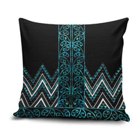 Paua Shell Aotearoa Mangopare Kowhaiwhai Niho Taniwha Pillow Cover Maori New Zealand LT14 Turquoise - Polynesian Pride