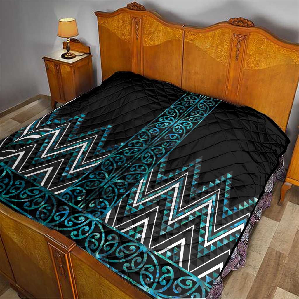 Paua Shell Aotearoa Mangopare Kowhaiwhai and Niho Taniwha Quilt Maori New Zealand LT14 - Polynesian Pride
