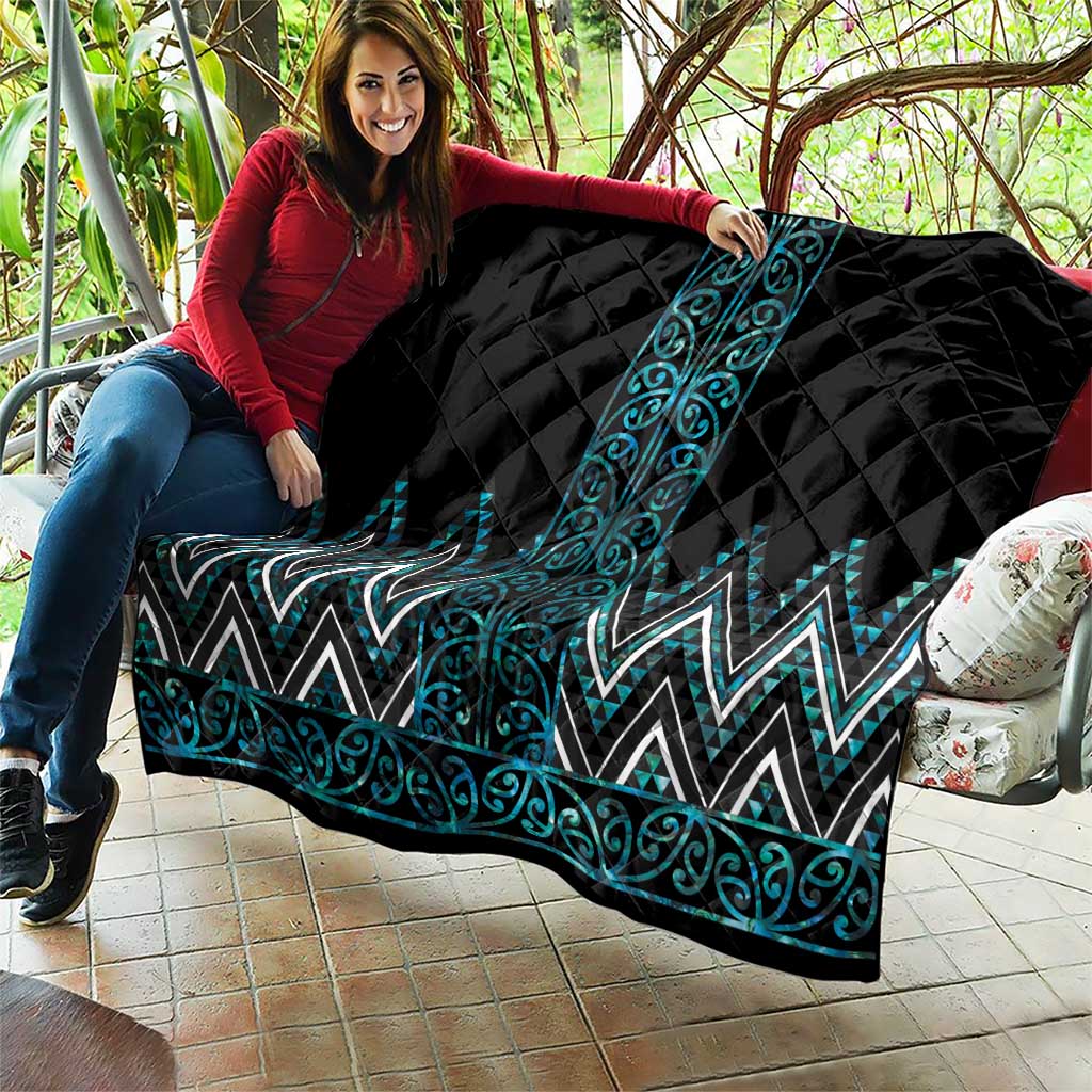 Paua Shell Aotearoa Mangopare Kowhaiwhai and Niho Taniwha Quilt Maori New Zealand LT14 - Polynesian Pride