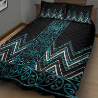 Paua Shell Aotearoa Mangopare Kowhaiwhai and Niho Taniwha Quilt Bed Set Maori New Zealand LT14 - Polynesian Pride