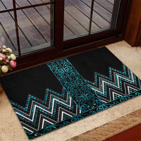Paua Shell Aotearoa Mangopare Kowhaiwhai and Niho Taniwha Rubber Doormat Maori New Zealand LT14 - Polynesian Pride