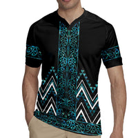 Paua Shell Aotearoa Mangopare Kowhaiwhai and Niho Taniwha Rugby Jersey Maori New Zealand LT14 - Polynesian Pride