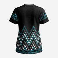 Paua Shell Aotearoa Mangopare Kowhaiwhai and Niho Taniwha Scrub Top Maori New Zealand LT14 - Polynesian Pride
