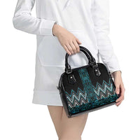 Paua Shell Aotearoa Mangopare Kowhaiwhai and Niho Taniwha Shoulder Handbag Maori New Zealand LT14 - Polynesian Pride